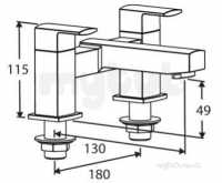 Francis Pegler Brassware -  Pegler Yorkshire Manta Two Tap Holes Deck Bath Filler