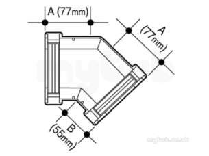 Osma Above Ground Drainage -  4t804w White Osma 4 Inch X135d Angle Sq Line