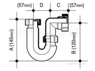 Osma Above Ground Drainage -  Osma 4v801w White 1 1/4 Tub Trap 76