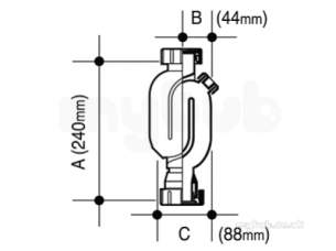 Osma Above Ground Drainage -  Osma 4v825w White 1 1/4 Through Trap