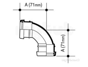 Osma Push Fit Wastes -  4w161w 32mm Bend 87.5deg Bs5254 4w161 W