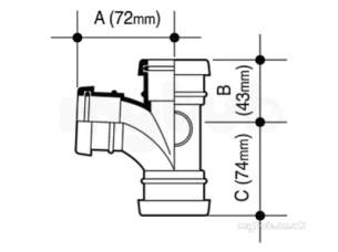 Osma Push Fit Wastes -  4w190b 32mm Tee 87.5deg Bs5254 4w190 B