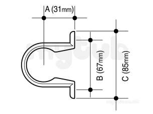 Osma Above Ground Drainage -  4z081 32mm Pipe Bracket Black Abs