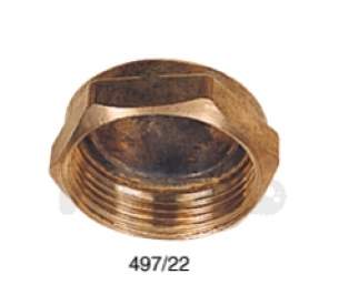 Brass Bushes Sockets and Plugs -  Midbras 22mm Blank Brass Capnut 03 497/22