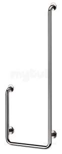 Delabie Grab and Hand Rails -  Delabie U-shaped Grab Rail (right) 32 Polished Stainless Steel