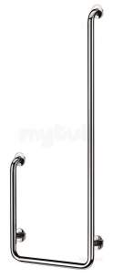 Delabie Grab and Hand Rails -  Delabie U-shaped Handrail (right) 32 Stainless Steel Satin