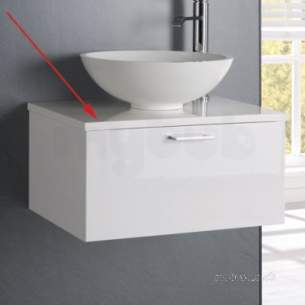 Eastbrook Sanitary Ware -  Sorrento 60 Marble Stone Slab Top Only White 51.036