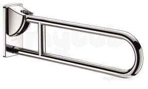 Delabie Grab and Hand Rails -  Delabie Drop-down Support Rail 32 L650 Stainless Steel Satin Finish