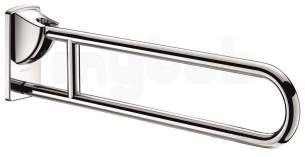Delabie Grab and Hand Rails -  Delabie Drop-down Support Rail 32 L850 Polished Stainless Steel