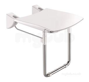 Delabie Showers -  Delabie Lift-up Comfort Shower Seat Plus Leg Polished Stainless Steel