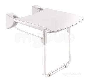 Delabie Showers -  Delabie Lift-up Comfort Shower Seat With Leg White Epoxy