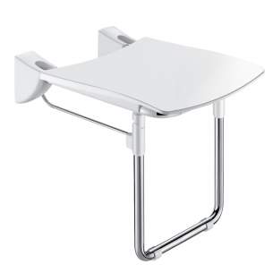 Delabie Showers -  Delabie Lift-up Comfort Shower Seat With Leg St Steel Satin Finish