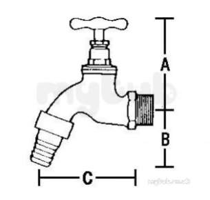 Pegler Commercial and Specialist Brassware -  Prestex 723 Brass Hose Union Bibtap 15