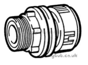 Hep2O Underfloor Heating Pipe and Fittings -  Hep20 22mm X 3/4 Inch D/f Tank Connector Hx20