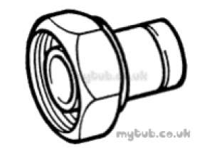 Hep2O Underfloor Heating Pipe and Fittings -  Hep20 1x 22mm T/f Cylnr Connector Hx34