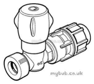 Hep2O Underfloor Heating Pipe and Fittings -  Hep20 22mm/25mm Mdpe Stoptap Cold Hx43