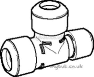 Hep2O Underfloor Heating Pipe and Fittings -  Hep20 22x 15x 22mm Slimline Red Tee Hx12