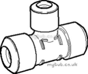 Hep2O Underfloor Heating Pipe and Fittings -  Hep20 15x 15x 10mm Slimline Red Tee Hx13