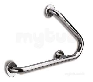 Delabie Grab and Hand Rails -  Delabie Grab Rail 45deg (right) 32 480x320 Polished Stainless Steel