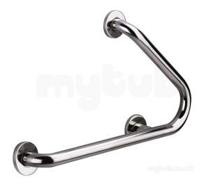 Delabie Grab and Hand Rails -  Delabie Grab Rail 45deg (right) 32 480x320 St Steel Satin Finish