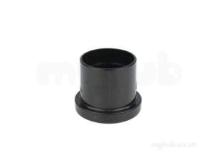 Center Soil Waste and Overflow -  Center Boss Adaptor 110mm X 50mm Black