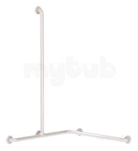 Delabie Grab and Hand Rails -  Delabie Handrail And Grab Bar For Shower Seat 32 White Nylon