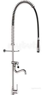 Delabie Brassware -  Delabie Pre-rinse Set With Single Hole Mixer Plus Swivel Spout 22 L200