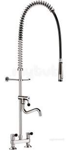 Delabie Brassware -  Delabie Pre-rinse Set W Twin Hole Mix C-c 150 Plus Swivel Spout 22 L200