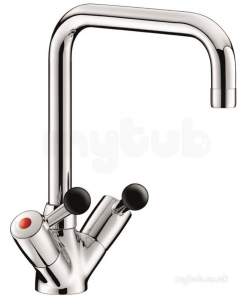 Delabie Brassware -  Delabie Single Hole Deck Mtd Mixer 45lpm Swivel Tube Spout 22 L200