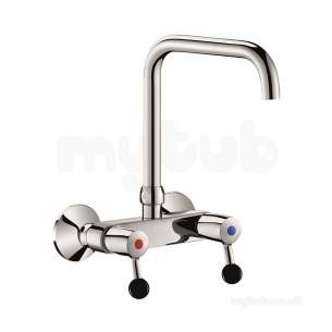 Delabie Brassware -  Delabie Wall Mtd Mixer 45lpm Swan Neck Swivel Overspout 22 L200mm