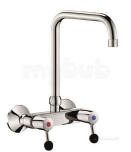 Delabie Brassware -  Delabie Wall Mtd Mix 45lpm Swan Neck Swivel Overspout 22 L300mm