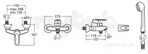 Roca Brassware -  Logica-n Wall Mounted Bsm Chrome