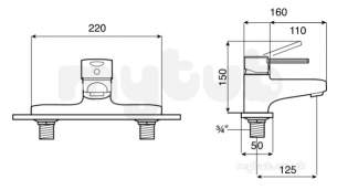 Roca Brassware -  Targa Deck Mounted Bath Filler Chrome