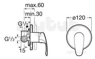 Roca Brassware -  Monodin-n Built-in Bath Or Shower Mixer Chr