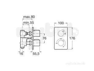 Roca Brassware -  T1000 Concealed W/mounted Shower Mxr Chr