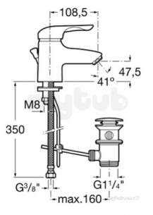 Roca Brassware -  Monojet-n Basin Mixer With Puw Chrome