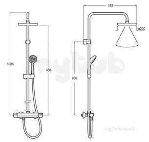 Roca Brassware -  Victoria-t Shower Column Chrome 5a9718c00