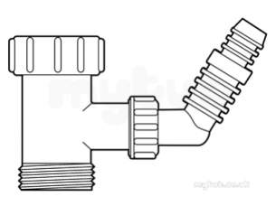 Osma Above Ground Drainage -  Osma 5v871 Washing Machine Tee Piece Wh