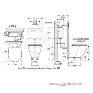 Ideal Standard Luxury -  Ideal Standard White E0001 Btw Cc Wc Pan White