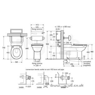 Armitage Shanks Commercial Sanitaryware -  Armitage Shanks S688467 Cushion Back Support Sc