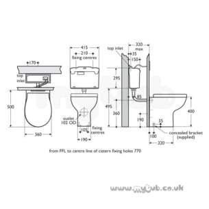 Ideal Standard Create -  Ideal Standard Create E3013 Btw H/o Pan White