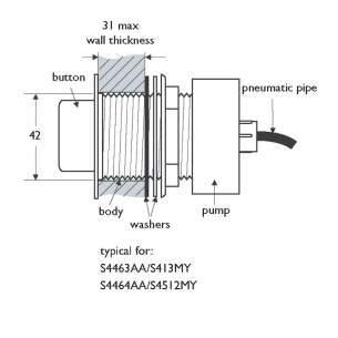 Armitage Shanks Commercial Brassware -  Armitage Shanks Finger S4512 S/f Wall Push Button S/s