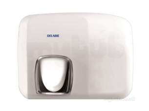 Delabie Accessories and Miscellaneous -  Delabie Automatic Hand Dryer With Adj. Nozzle 360deg White Steel