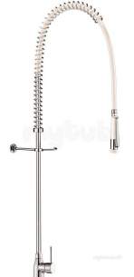 Delabie Brassware -  Delabie Pre-rinse Set With White Hose Single Hole Mixer No Bib Tap