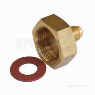 Brass Fittings -  Bullfinch Lgl Cylinder Adaptor Male Flared X Fbsp 1/4 X 3/4 Inch