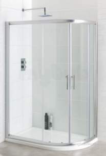 Eastbrook Showers -  Vantage Easy Clean Offset Quadrant 1200x800 Silver 69.0028