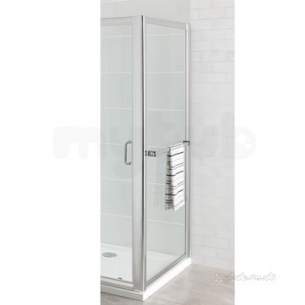 Eastbrook Showers -  Vantage Easy Clean Side Panel C/w Towel Rail 760mm Silver 69.0097