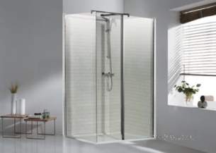 Eastbrook Showers -  Flipper Walk-in Easy Clean 600mm Front Panel Silver 69.0129