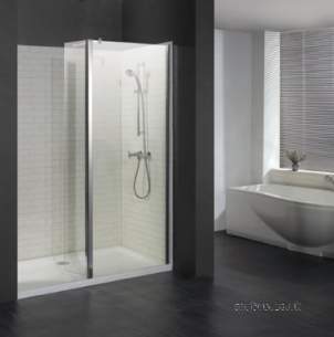 Eastbrook Showers -  Flipper Walk-in Easy Clean 900mm Front Panel Silver 69.0131