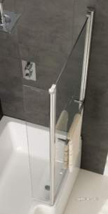 Eastbrook Showers -  Quantum Screen With Towel Rail Silver 69.0141